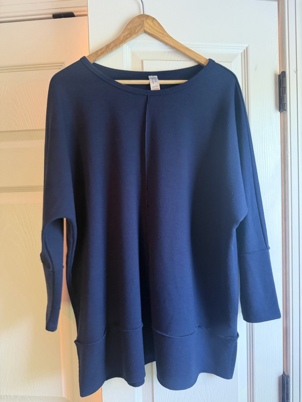 SPANX Navy Relaxed Drop-Sleeve Top